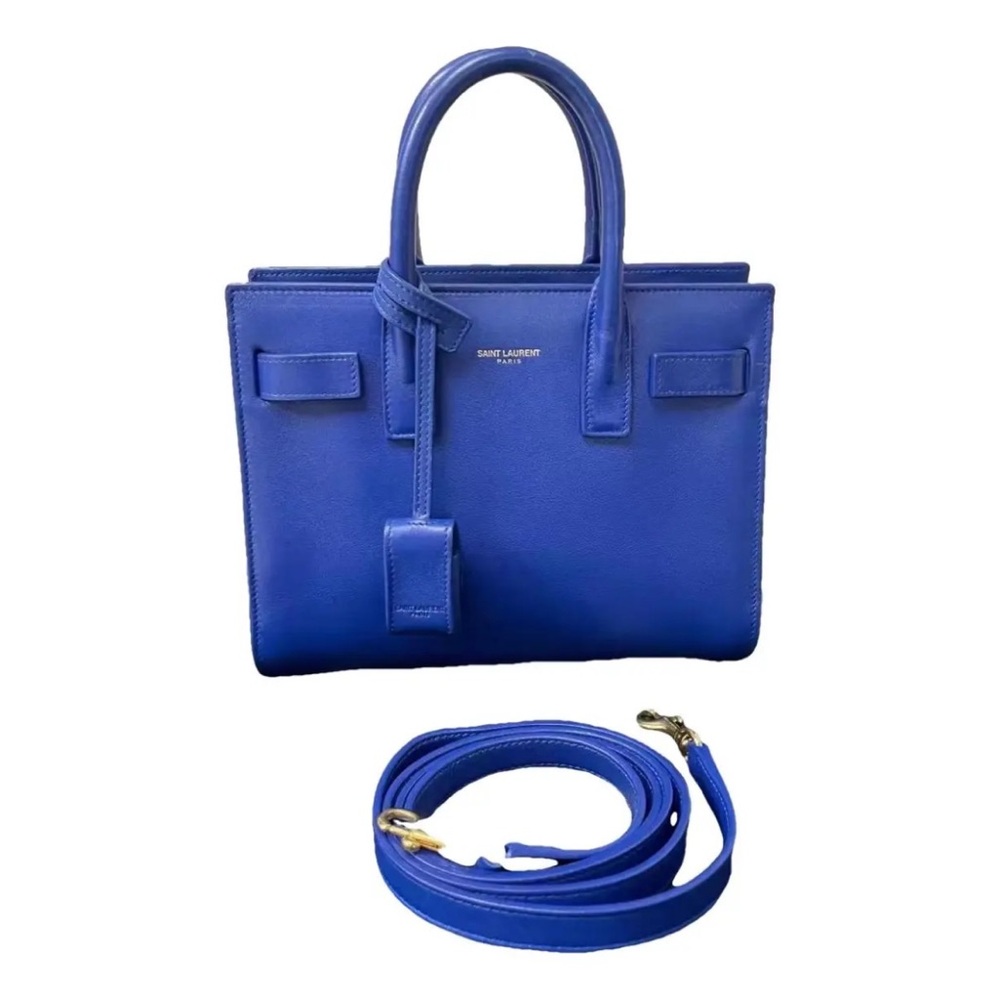 YSL Yves Saint Laurent sac de jour satchel bag blue